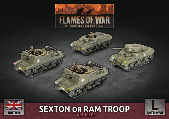 Flames of War: British: Sexton or Ram Troop (4x plastic) 