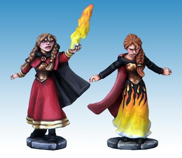 Frostgrave: Female Elementist Wizard and Apprentice 