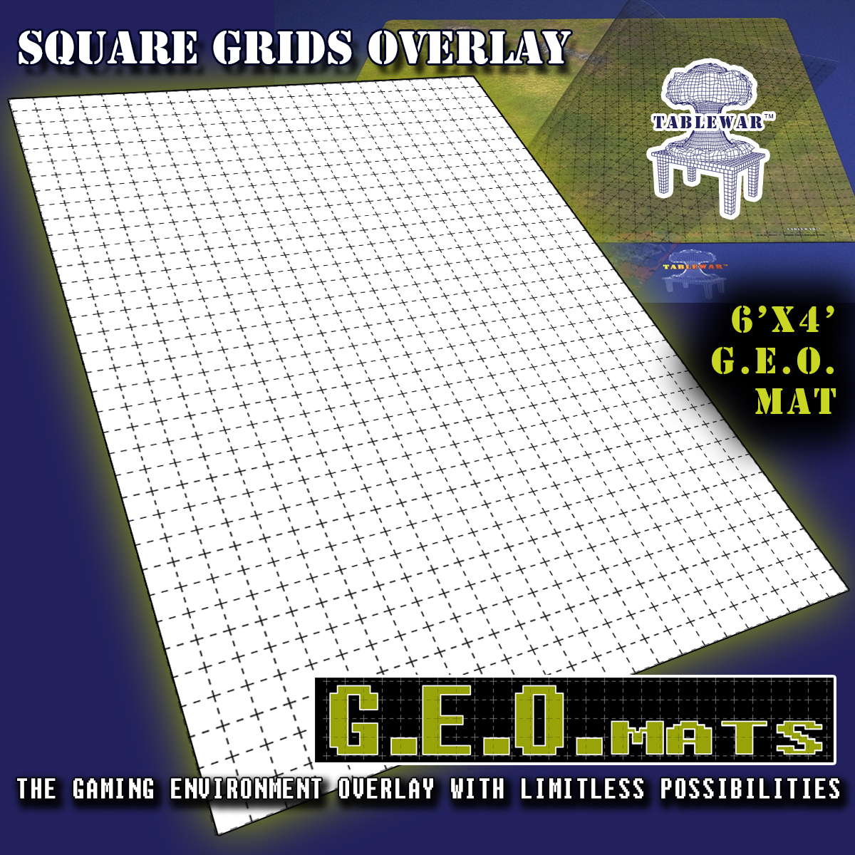GEO Mats: Square 1" Grid 6x4- White 