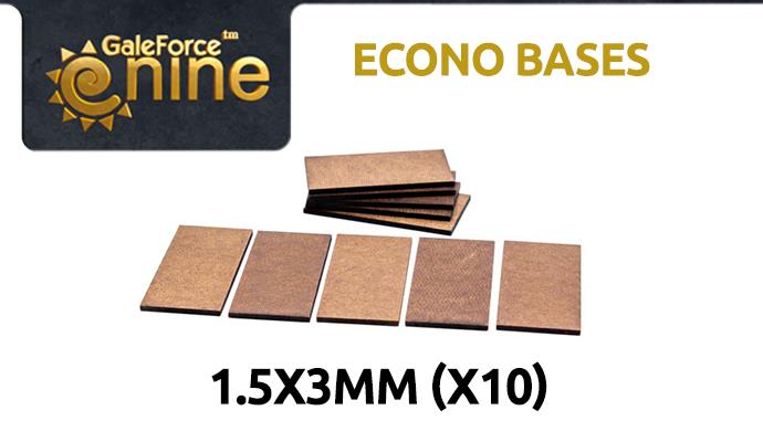 Gale Force Nine: Econo Bases: 1.5x3" (10) 
