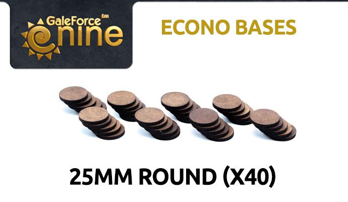 Gale Force Nine: Econo Bases: 25mm Round (40) 