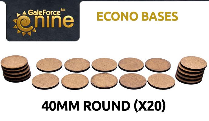 Gale Force Nine: Econo Bases: 40mm round (20)  