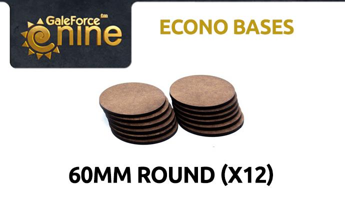 Gale Force Nine: Econo Bases: 60mm round (12)  
