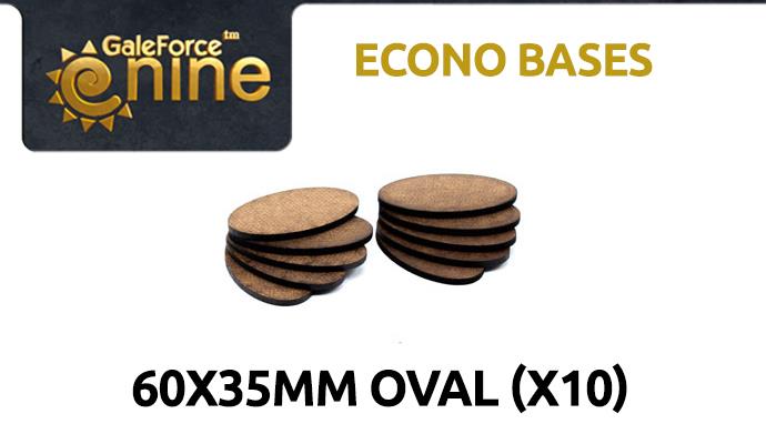 Gale Force Nine: Econo Bases: 60x35mm Oval (10) 
