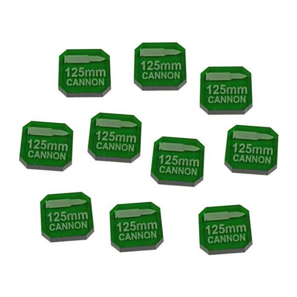 Gaslands: 125mm Cannon Ammo Tokens, Translucent Green 