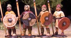 Gripping Beast 28mm Age Of Arthur: Early Saxons (4th, 5th, 6th centuries)- Ceorls Standing (4) 