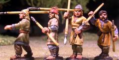 Gripping Beast 28mm Age Of Arthur: Early Saxons (4th, 5th, 6th centuries)- Skirmishers with Javelins (4) 