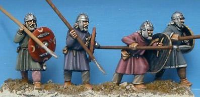 Gripping Beast 28mm Age Of Arthur: German Tribes- Unarmoured Warriors with Helmets (4) 