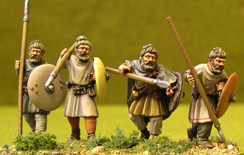 Gripping Beast 28mm Age Of Arthur: German Tribes- Unarmoured Warriors with Swabian Knots (4) 