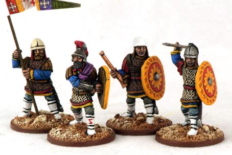 Gripping Beast 28mm Byzantine: Byzantine Infantry Command (Quilted) (4) 