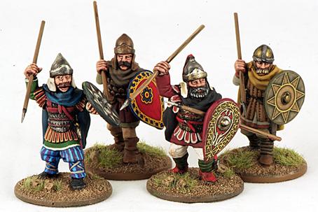 Gripping Beast 28mm Byzantine: Russian- City Militia Attacking (4) 
