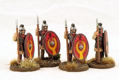 Gripping Beast 28mm Historical: Late Roman Armoued Infantry (Crested Helmet) (Standing) (4) 