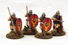 Gripping Beast 28mm Historical: Late Roman Armoured Infantry (Helmets) (Advancing) (4) 