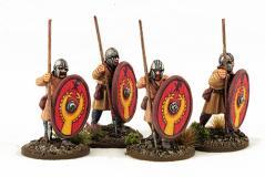 Gripping Beast 28mm Historical: Late Roman Unarmoured Infantry (Helmets) (Advancing) (4) 