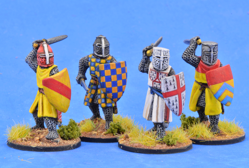 Gripping Beast 28mm Later Crusades: Crusading Foot Knights (Great Helms) (Attacking) (4) 