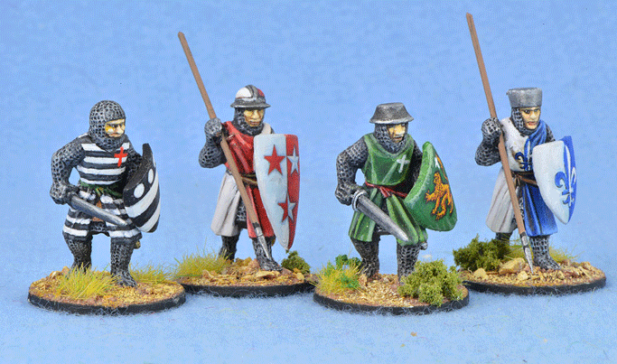 Gripping Beast 28mm Later Crusades: Crusading Foot Knights (Open Helms) (Advancing) (4) 