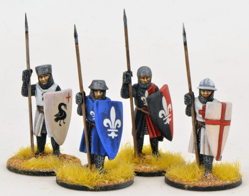 Gripping Beast 28mm Later Crusades: Crusading Foot Knights (Open Helms) (Standing) (4) 