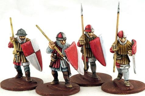 Gripping Beast 28mm Later Crusades: Frankish Foot (Spearmen) (Advancing) (4) 