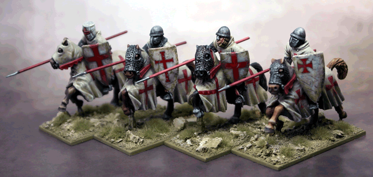 Gripping Beast 28mm Later Crusades: Military Order Knights Lance Couched (4) 