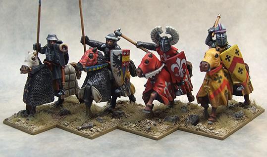 Gripping Beast 28mm Later Crusades: Mounted Crusading Knights (Command) (4) 