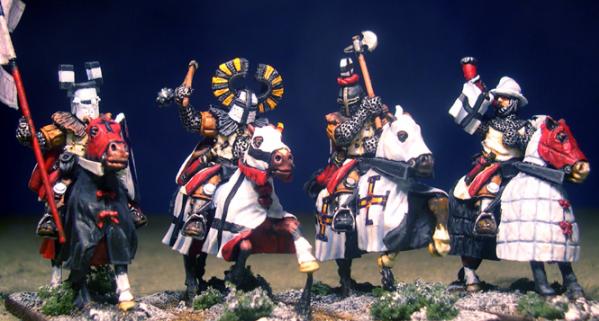 Gripping Beast 28mm Later Crusades: Mounted Teutonic Knight Command (4) 