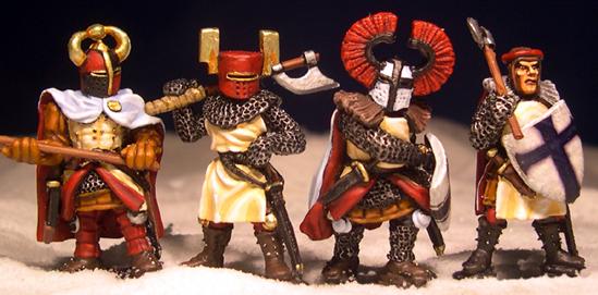 Gripping Beast 28mm Later Crusades: Teutonic Foot Knights (Standing, Looking Hard) (4) 