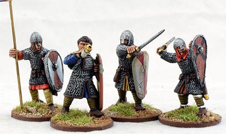 Gripping Beast 28mm Viking Age: Norman- Armoured Command #1 (4) 