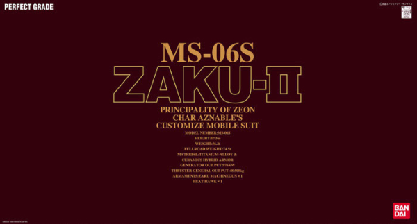 Gundam Perfect Grade: MS-06S Zaku 2 