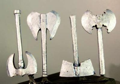 Hasslefree (HFML009): Little Bits! - Fantasy axes (b) Sprue of 4 