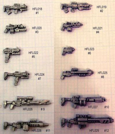 Hasslefree (HFML025): Little Bits! - CAD gun Variant #8 (sprue of four) 