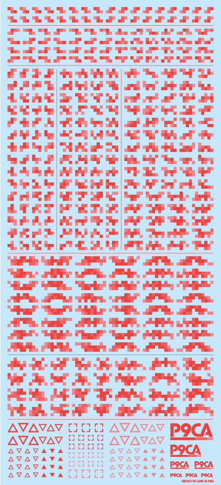 HiQ Parts: Pixel Camouflage Decal 2 - Red 