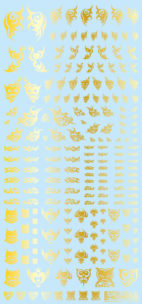 HiQ Parts: Tattoo Decal 01 "Heart" Gold 