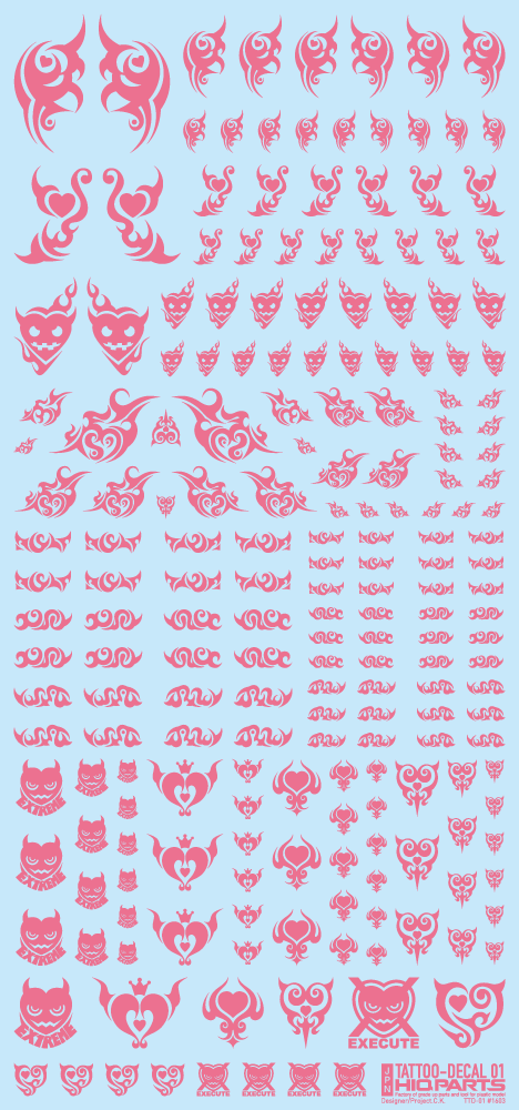 HiQ Parts: Tattoo Decal 01 "Heart" Tattoo Pink 