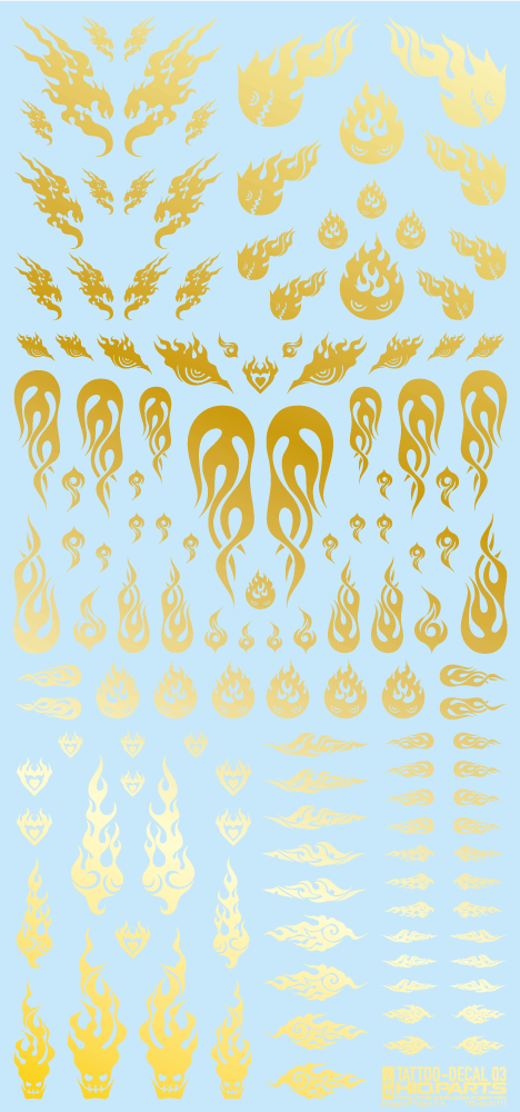 HiQ Parts: Tattoo Decal 03 "Fire" Gold 
