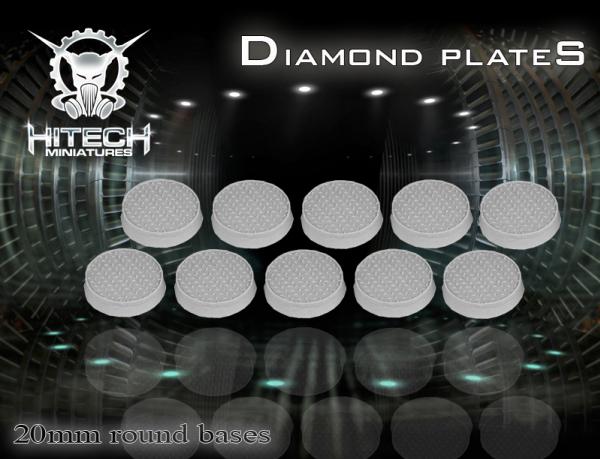 HiTech Miniatures: Diamond Plates 20mm Bases 