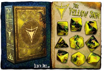 Elder Polyhedral Dice Set: The Yellow Sign 