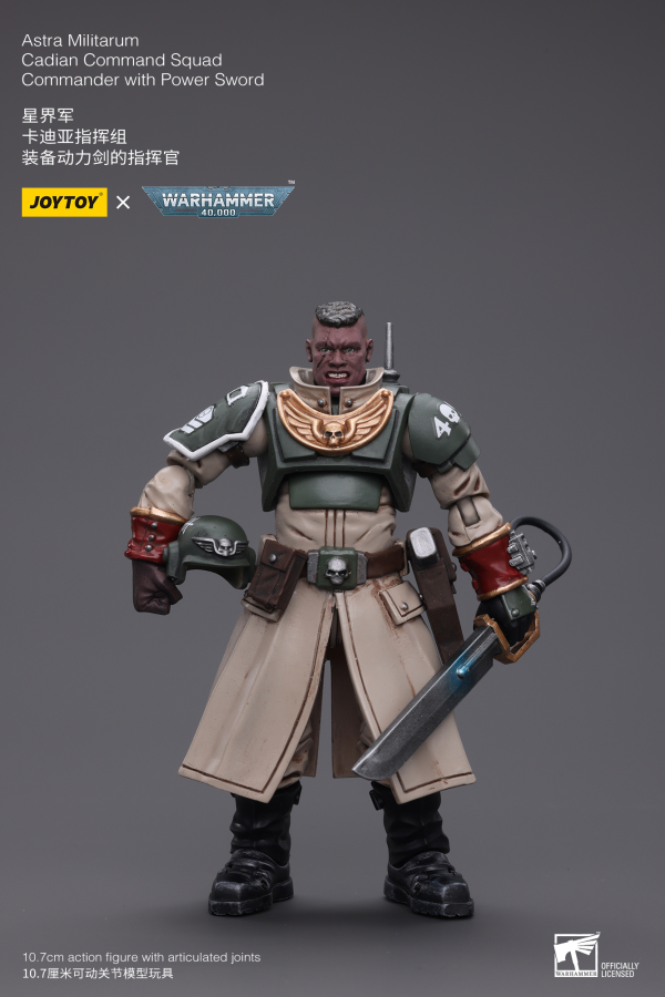 Joytoy: Warhammer 40K:Astra Militarum Cadian Command Squad Commander with Power Sword 