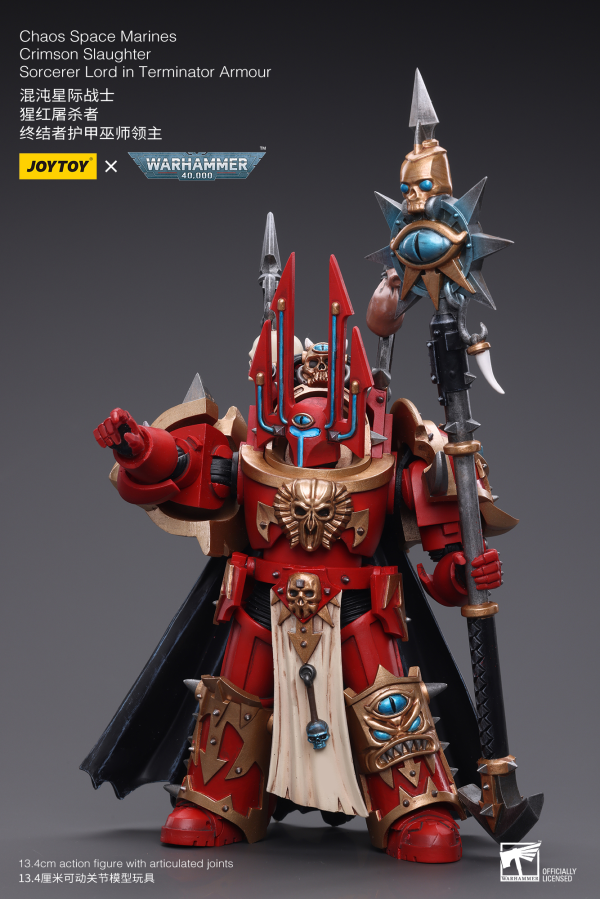 Joytoy: Warhammer 40K: Chaos Space Marines: Crimson Slaughter Sorcerer Lord in Terminator Armour 