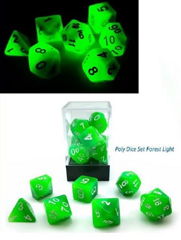 Little Dragon: Three Toned Dice- Forest Light 
