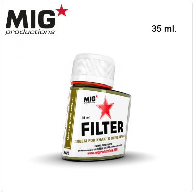 MIG Productions: (Filters) GREEN FOR KHAKI & OLIVE DRAB (35ml) 