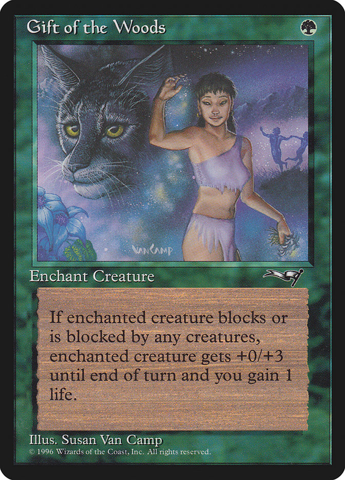 MTG: Alliances 092a: Gift of the Woods (Cat Lady) 