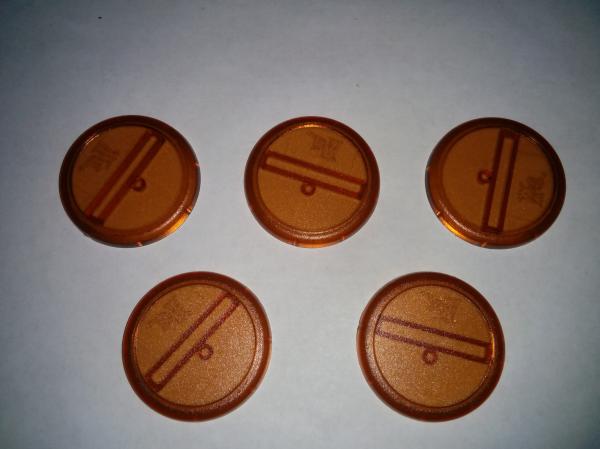 Wyrd Accessories: Brown Translucent Bases: 40mm (x5) 