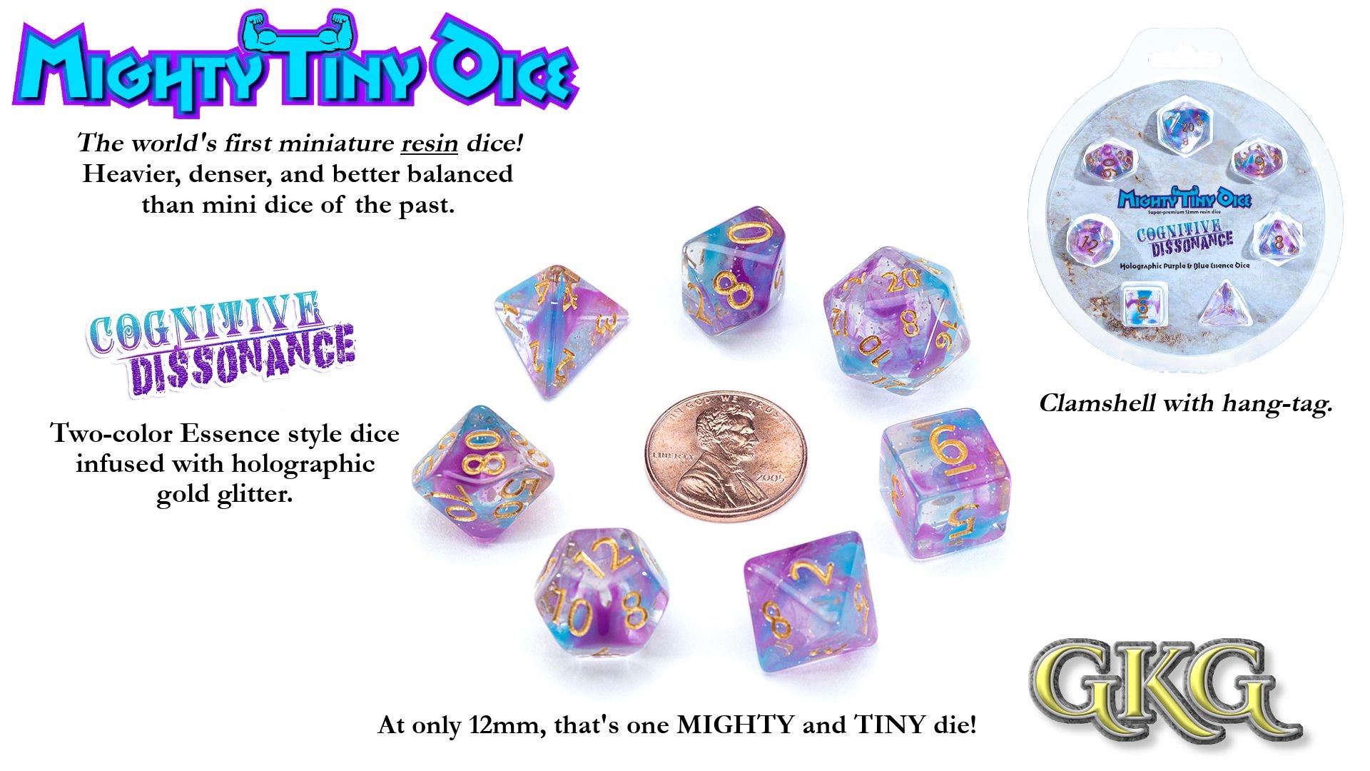 Mighty Tiny Dice: 7 Piece Polyhedral Set: Baby Dice 