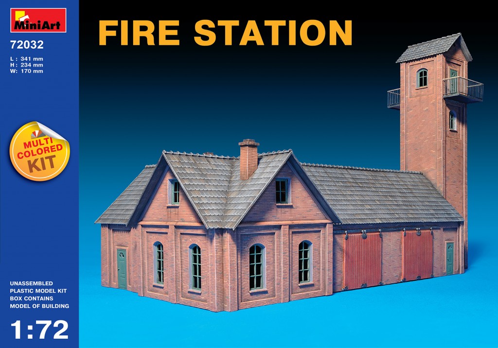 Miniart 1/72 Multi Colored Kit: Fire Station 