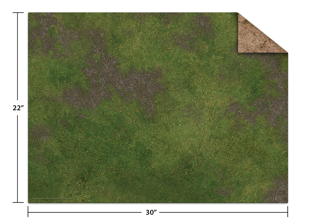 Monster Game Mat: Broken Grassland / Desert Scrubland (22" x 30”) 