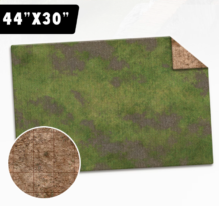 Monster Game Mat: Broken Grassland / Desert Scrubland (44" X 30") 