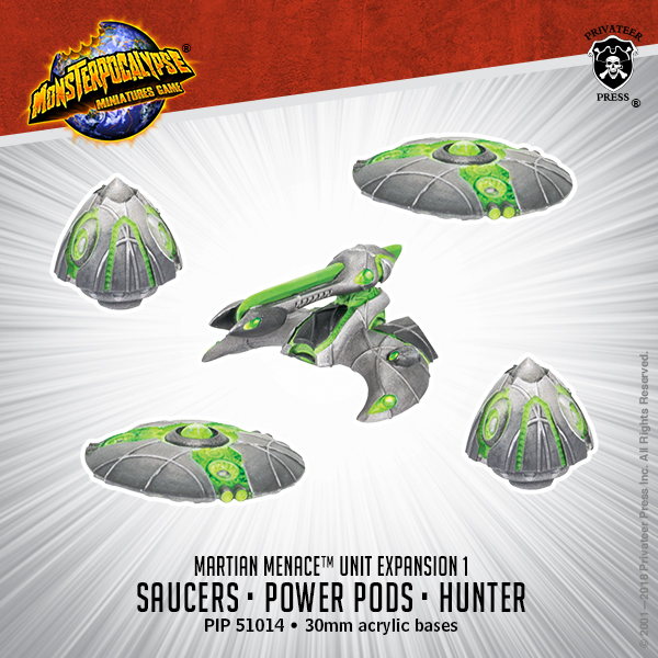 Monsterpocalypse: Destroyers: Martian Menace: Saucers, Power Pods and Hunter 