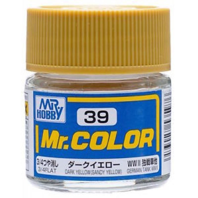 Mr. Color: C039 3/4 Flat Dark Yellow (Sandy Yellow) (10ml Bottle) 