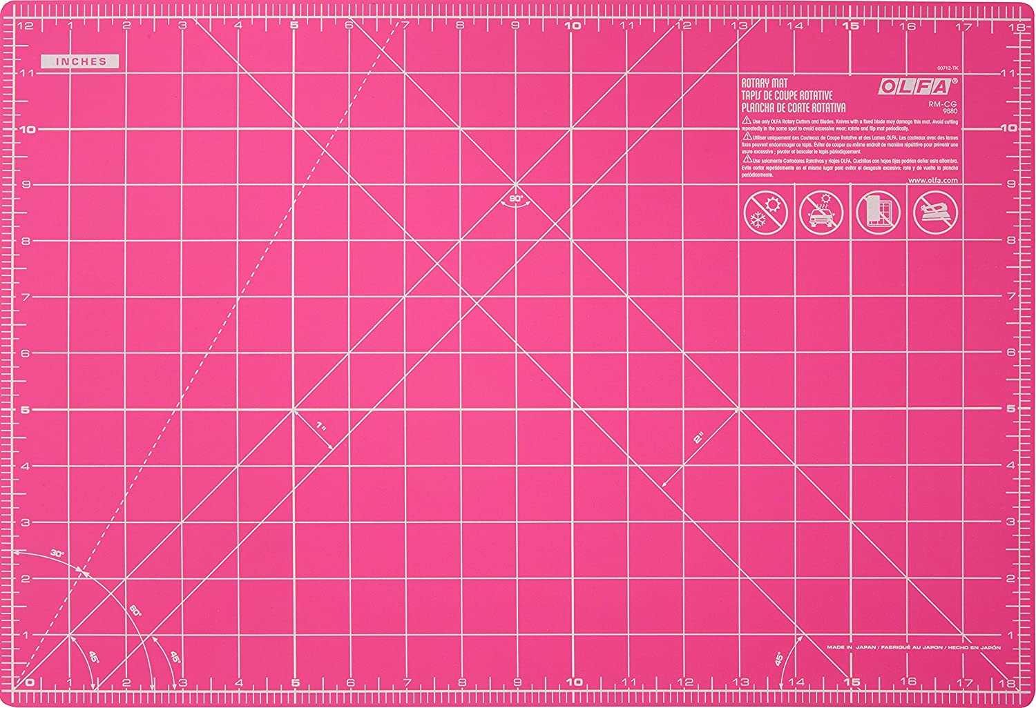 OLFA: Double Sided Cutting Mat - Pink (12" x 18") 