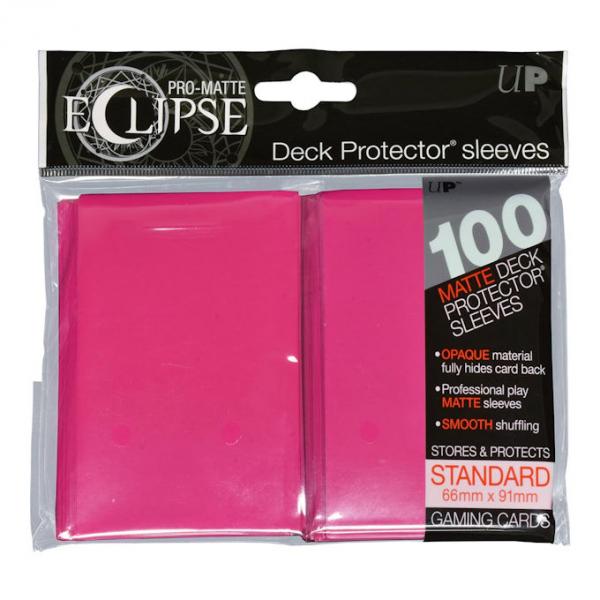 PRO-Matte Eclipse Standard Deck Protector Sleeves: Hot Pink 